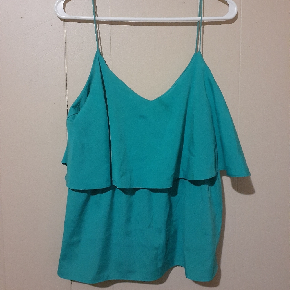 Suiteblanco tank top flowy chiffon deep cut back